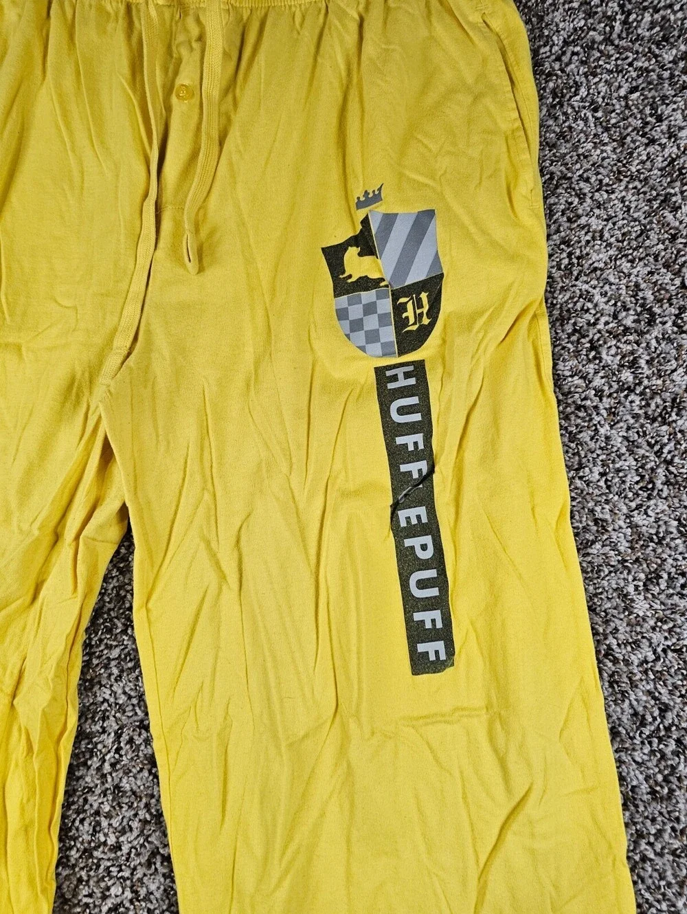 Harry Potter Mens Sz XXL Pajama Lounge Pants Hufflepuff House Bright Yellow